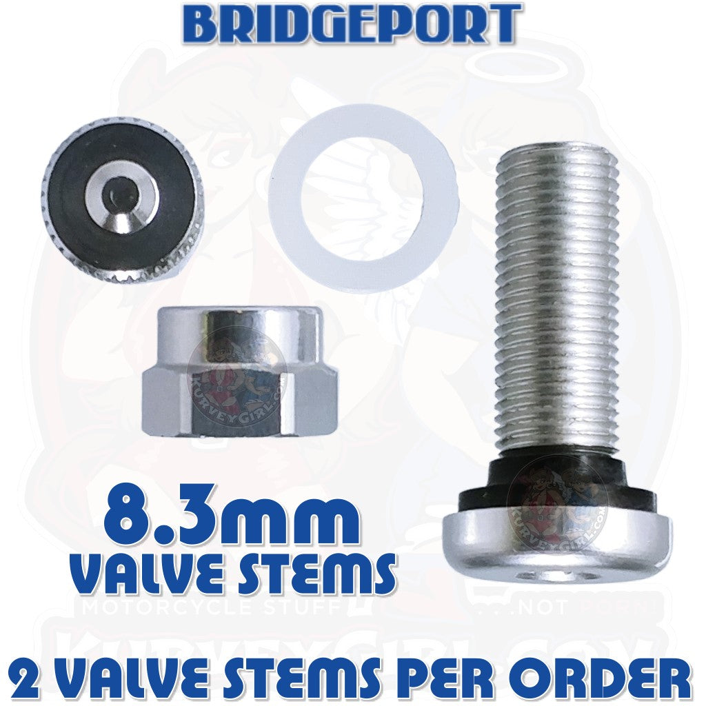 Paire de valves coudées alu 8.3 mm BRIDGEPORT pour jante tubeless - PAM  RACING