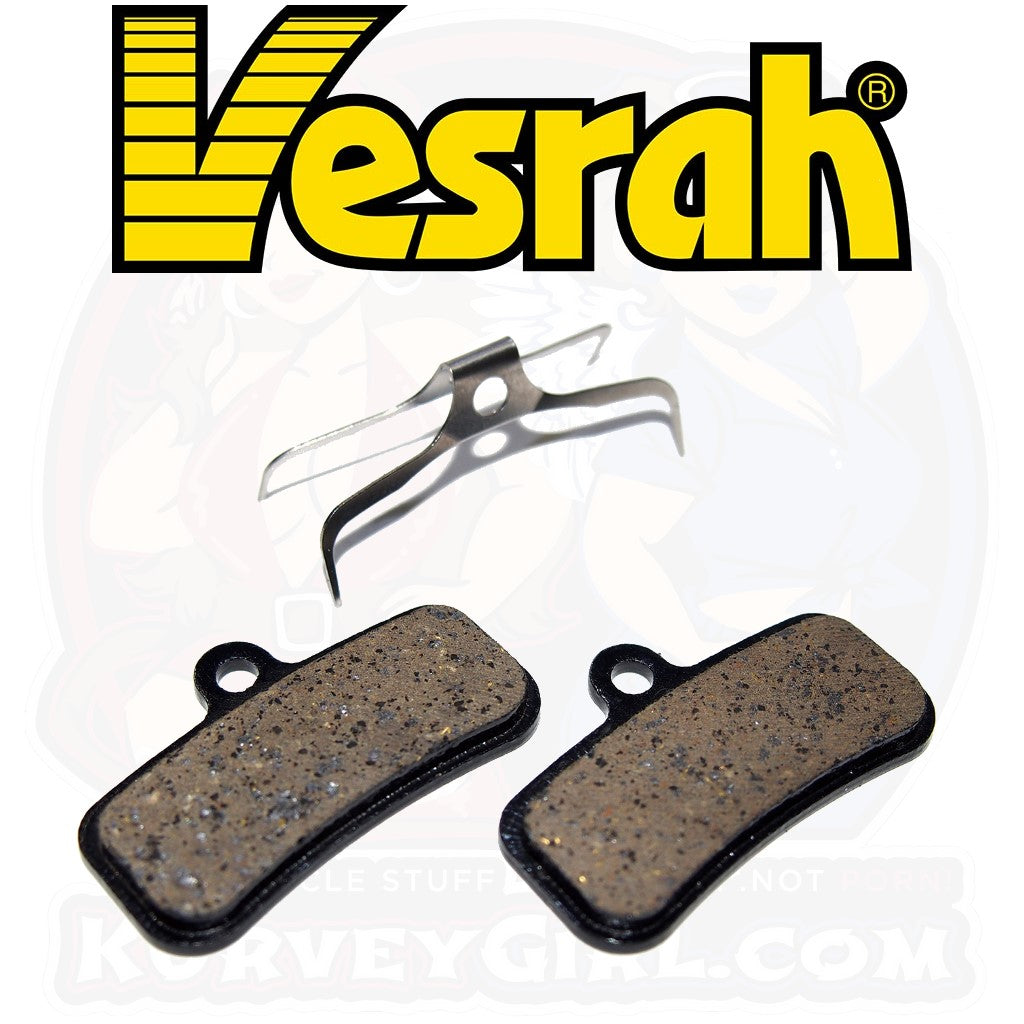 Vesrah BP-034 Bicycle Brake Pads bike MTB Mountain Bike shape dimensions Shimano DORE XT BR-M8120 Saint BR-M640 BR-M810 BR-M820 SLX BR-M7120 XTR BR-M9120 SUR-RON Light Bee L1E E-Bike Pads and Clips