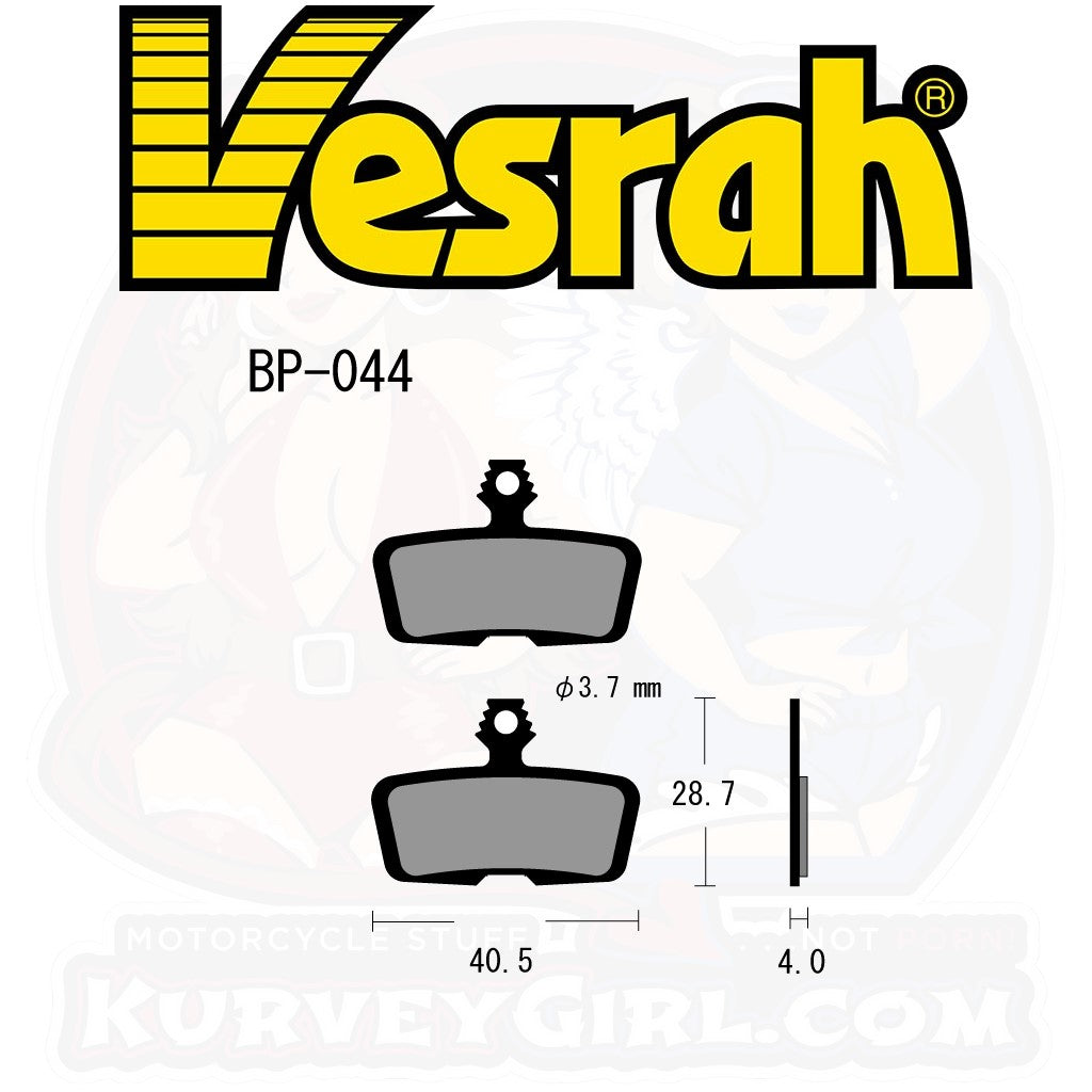 Vesrah BP-044 Bicycle Brake Pads bike MTB Mountain Bike shape dimensions AVID Code AVID Code R (2011-2013)