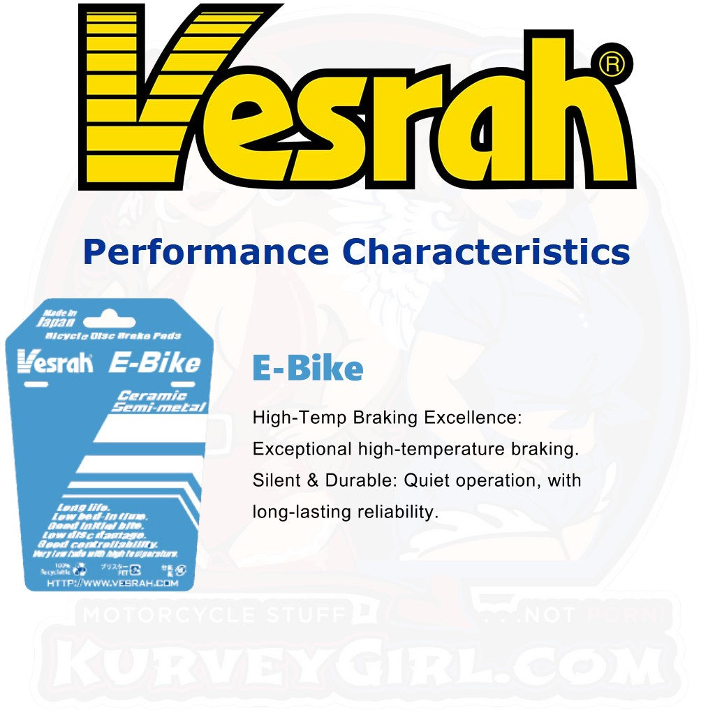 Vesrah Bicycle Brake Pad E-Bike Compound Performance Characteristics