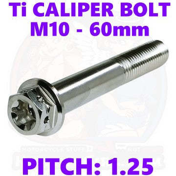 Titanium Caliper Bolt Screw M10 x 60 mm 1.25 Fine Thread Double Drive