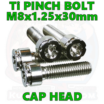 Titanium Pinch Bolt Cap Head Safety Wire M8x30x1.25 Motorcycle Fork Leg 2nd Photo PBSC-G8