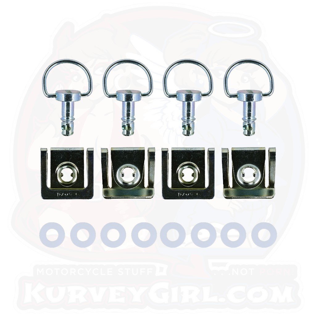 Dzus 14 mm D Ring Bolt Clip On Silver 4 Pack